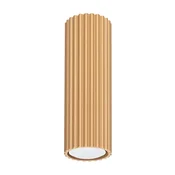 SOLLUX lighting Moderna okrogla stropna svetilka z žlebljenim vzorcem zlata, cev 20 cm, za kuhinjo, predsobo, 1xGU10 10W KARBON Sollux Lighting