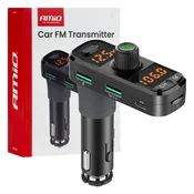 AMIO Avtomobilski FM oddajnik 2×USB-A 1×USB-C mikroSD 12V 24V -04653