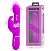 B.U. Vibrator za G-točko in klitoralni masažer Bunny PRETTY LOVE - Coale Twinkled Tenderness Purple, 7 vibracijskih funkcij, 4 rotacijske funkcije, 4 nastavitve potiska