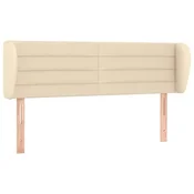 Vidaxl Vzglavje z ušesi krem 147x23x78/88 cm blago