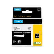 DYMO Rhino ind trak 9 mm, črna na beli, trajni poliester 18482