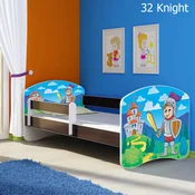 Djecji krevet ACMA s motivom, bocna wenge 140x70 cm 32 Knight