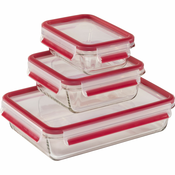 EMSA Clip&Close Glass Food Storage Box 3 pieces