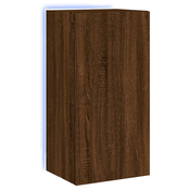 MAISON CHIC Stenska TV omarica - TV stojalo - Televizijska omarica z LED lučkami rjavi hrast 40,5x35x80 cm, (21701175)