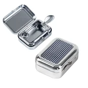 INF Mini prenosni pepelnik - žepna velikost, aluminijeva zlitina, vzmetni pokrov Black, (5000241942)