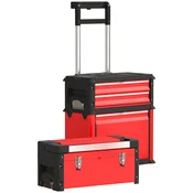 Homestar Delovni voziček 3 modularne enote 52x32x72 cm rdeč