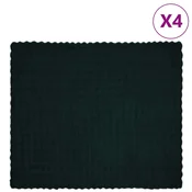 vidaXL Dežnik iz umetnega zajčjega krzna 4 pcs Temno zelena