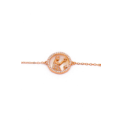Zapestnica z obeskom, DEVICA, rose gold