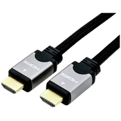 ROLINE Roline HDMI priključni kabel HDMI-A vtič 10.00 m črna\, srebrna 11.04.5855 dvojno oklopljen HDMI kabel, (20419548)