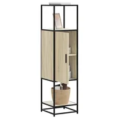 Vidaxl Visoka omara sonoma hrast 35,5x35x139 cm inž. les in kovina