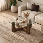 Hanah Home klub sto Yuvarlak, 80 cm, orah