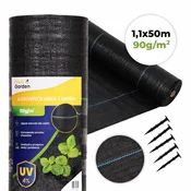 Northix Tkanina za zatiranje plevela, odporna proti UV-žarkom, 1,1 x 50 m, 90 g/m2, z žebljički