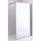 Armal Tuš fiksna stena EFEKT OGLEDALO, 120X200 črni mat profil, prozorno steklo 8mm, prečni nosilec