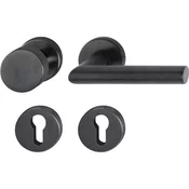 Garnitura kljuka/bunka AMSTERDAM FH z rozeto, debelina stene 40-45,inox, črn,mat