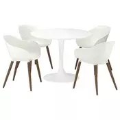 DOCKSTA / GRÖNSTA Sto i 4 stolice s rukohvatima, bela/bela, 103 cm