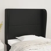 Vidaxl vidaXL Vzglavnik s krilci črne barve 103x23x118/128 cm umetno usnje