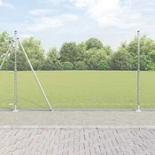 Heksagonalna ograda s betonskom osnovom 10 x 1,5 m Srebrna