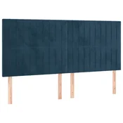 Vidaxl Vzglavje postelje temno modro 200x5x118/128 cm žametno