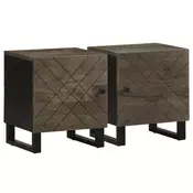 Vidaxl vidaXL Nočne omarice črne barve 2 kosa 40x33x46 cm masiven mangov les