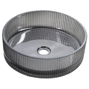 ANHELO gravirano stekleno umivalno korito, dia. 39,5 cm, črna - Črna - 39,5x12 cm - Sapho - BEAUTY - 24 - Steklo - Lepilo - Drugo - Krog - 395 - 120 - 395 - 14