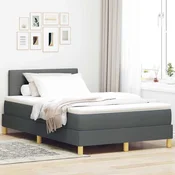 vidaXL vidaXL Vzmetnica za posteljo z vzmetnico in klopjo temno siva 120x200 cm tkanina, (22083213)