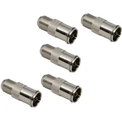 BKL Electronic BKL Electronic 0403553 koaksialni F adapterski set Priključki: F-hitra vtičnica\, koaksialna vtičnica IEC 5 kos, (20432569)