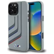 slomart Etui BMW Silicone Turning Lines MagSafe za iPhone 16 Pro Max - sivo