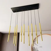 EMIBIG LIGHTING Obesna svetilka Selter, zlata, 9-svetilna, kovinska - Dnevna soba/jedilnica - zlata, črna - Kovina