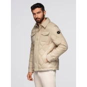 Ombre Mens quilted jacket in shirt cut - beige