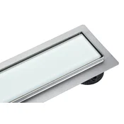 Linearni odtok G-Drain Next 90 cm s stekleno ploščo Milky