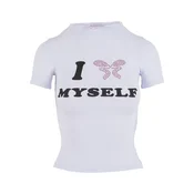 Felicious Majica Love Yourself eozin/črna/off-bela