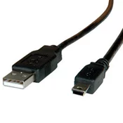 Roline USB 2.0 kabel A - Mini USB (5pin) 1,8 m