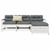 4-dijelni set vrtnih sofa od masivne borovine bijeli