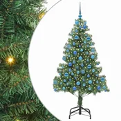 Vidaxl Božično drevo med 300 LED z stojalom Zelena 180 cm PVC