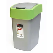 KOŠ ZA SMETI FLIP 10L ZELENO/SREBRN
