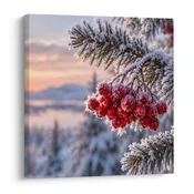 Slika zamrznjena gorska pokrajina z jerebiko - 30x30