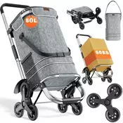 Nakupovalna torba na kolesih za stopnice COMFORT, 50l, siva Jurhan