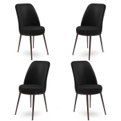 Hanah Home Set 4 trpezarijske stolice Dexa Crno-Braon