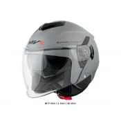 Kaciga za motor velicina L-MVX 59-60 cm 852 Jet Open Face dupli vizir siva
