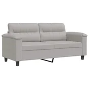 Vidaxl Dvosed svetlo siv 140 cm tkanina iz mikrovlaken