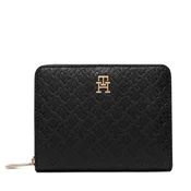 Denarnica Tommy Hilfiger Th Icon Med Za W/Flap Mono AW0AW18474 Črna