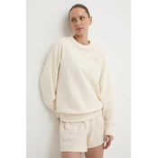 Bombažen pulover Puma BETTER CLASSIC ženski, bež barva, 624231