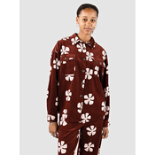 Sisstr Lush Palms Woven Shirt mahogany