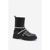 Womens Ankle Boots with Decorative Straps - Black Sintitia