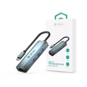 DEVIA ST387982 USB TYPE-C - USB 3.1 + RJ45 + 3XUSB 3.0 SPLITTER/ADAPTER - LEOPARD SERIES 5 V3 HUB - SIVA