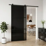 vidaXL Drsna vrata 102 x 205 cm Kaljeno steklo in aluminij