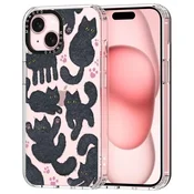 MOSNOVO ovitek za iPhone 15 Plus – Black Furry Cat