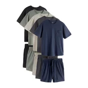 Next Kratka pižama kit/mornarska/antracit/pastelno zelena/črna