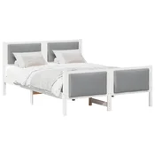 Vidaxl Konstrukcija postelje Svetlo siva 140 x 190 cm blago