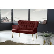 ATELIER DEL SOFA Sofa dvosed Paris Gold Metal Claret Red